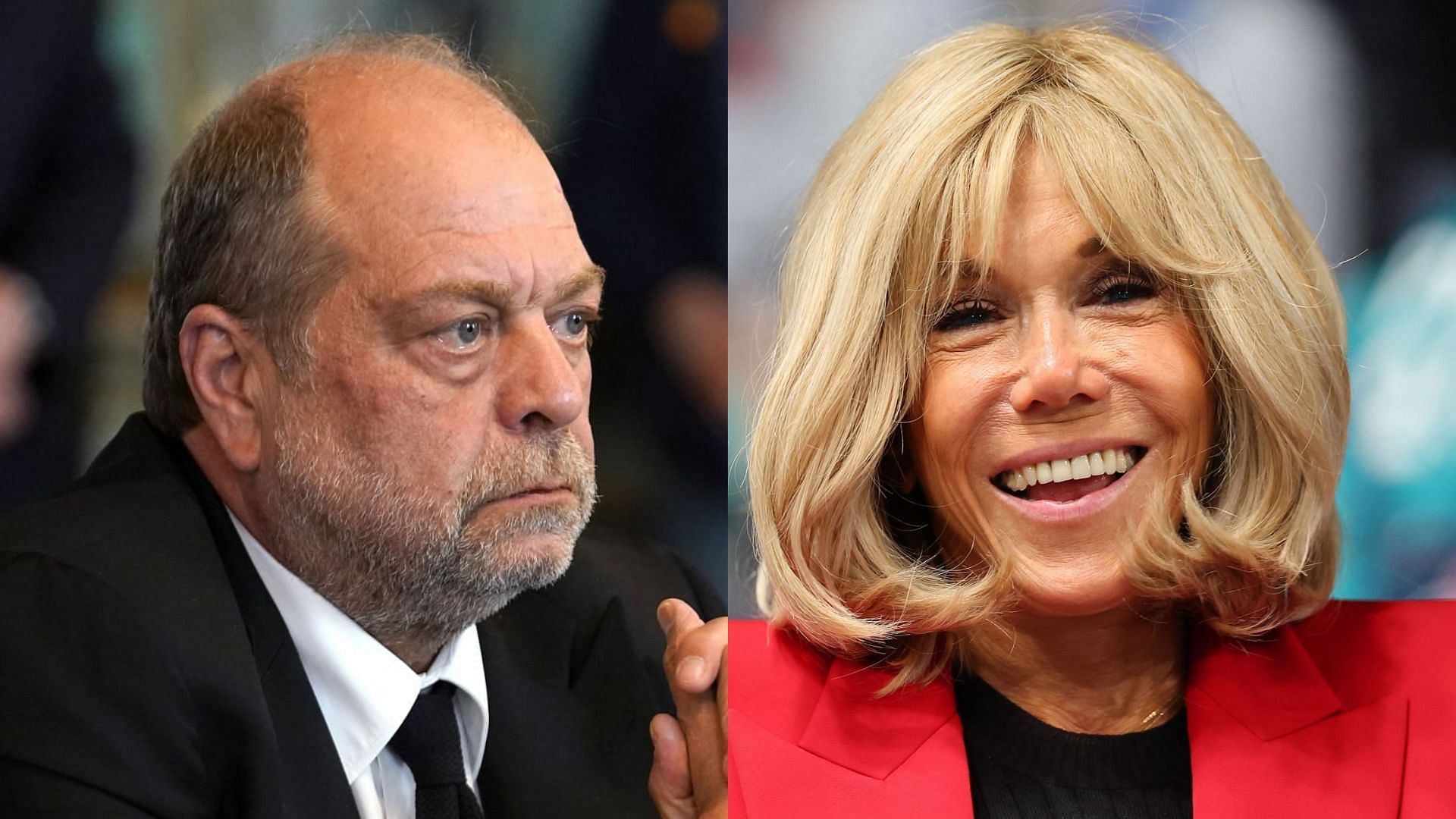 Eric Dupond-Moretti and Brigitte Macron (Image via Getty)